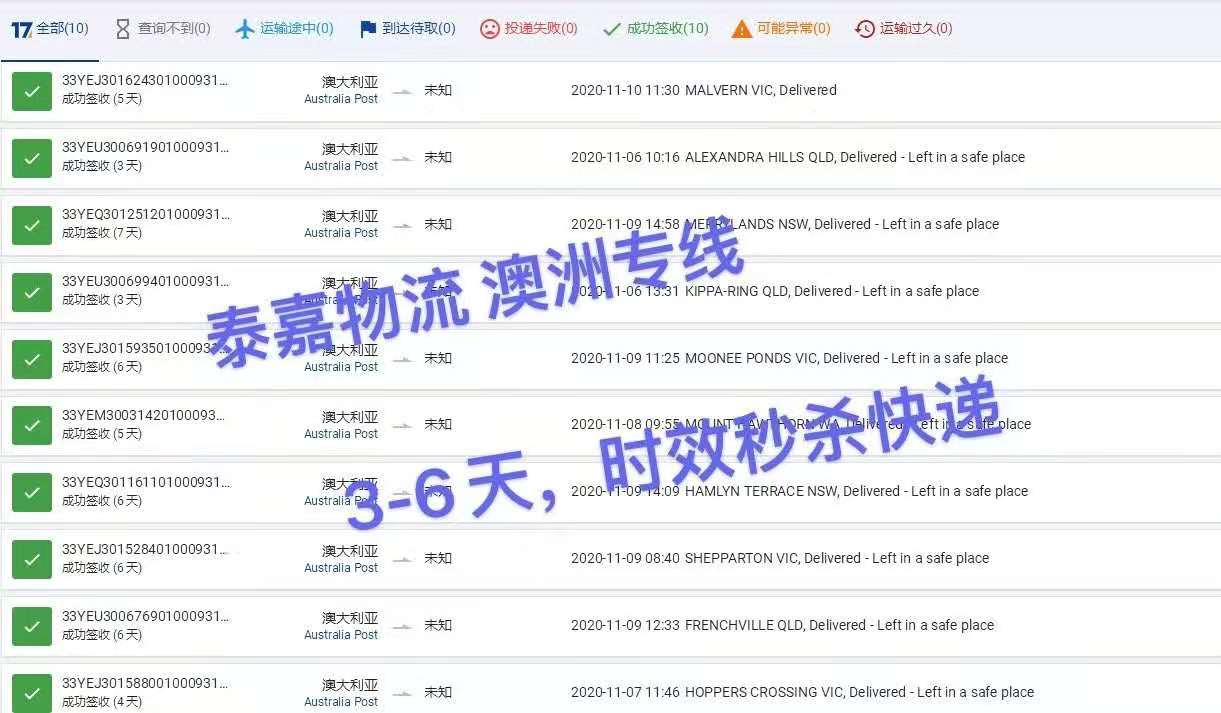 澳洲专线时效
